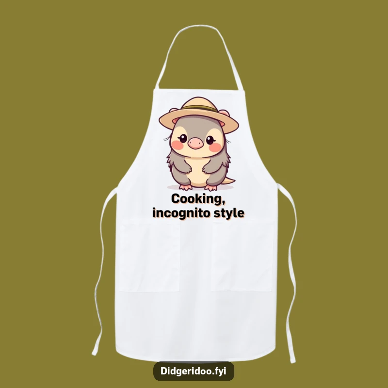 Funny Platypus Hat Apron: Shy Chef Character for Subtle Kitchen Fun