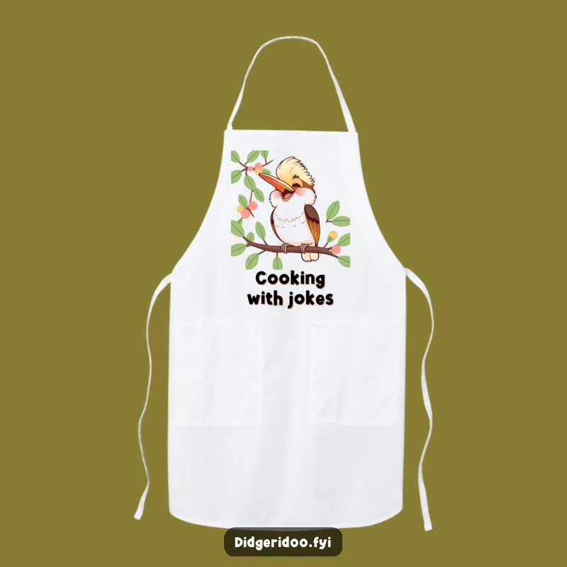 Funny Kookaburra Laughing Apron: Jubilant Aussie Cooking Wear, Humorous Gift