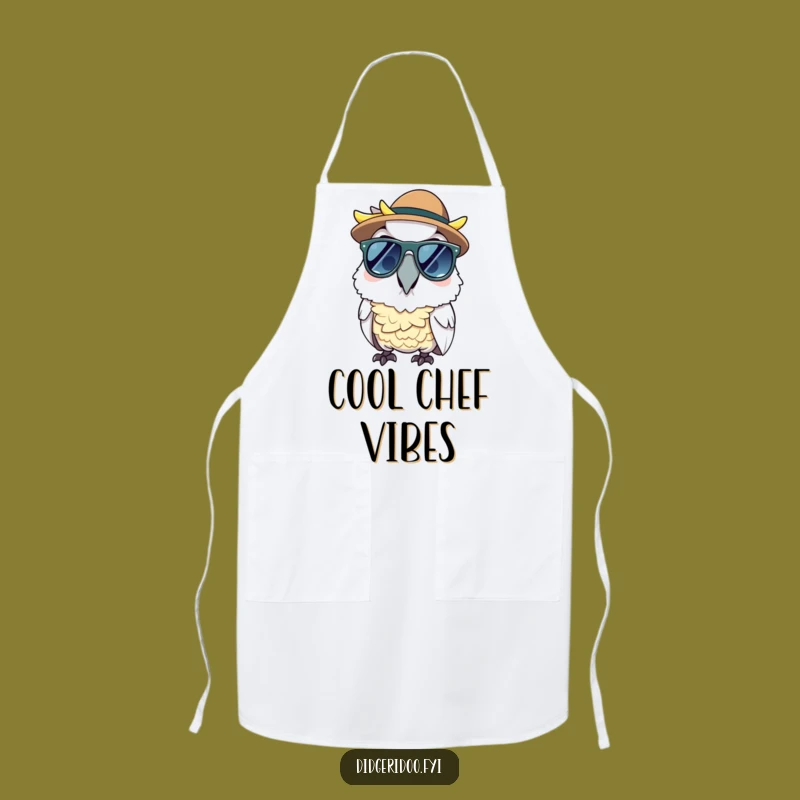 Funny Cockatoo Sunglasses Apron - Cool Chef's Wear for Sunny Cooks