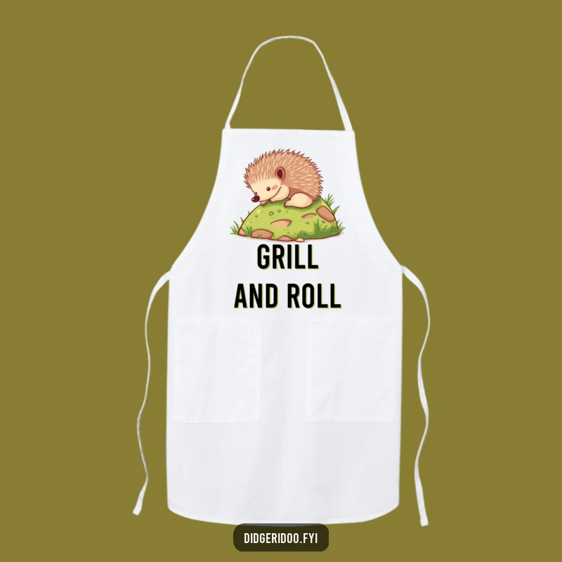 Funny Echidna Rolling Apron - Playful Chef's Delight for Animal Lovers