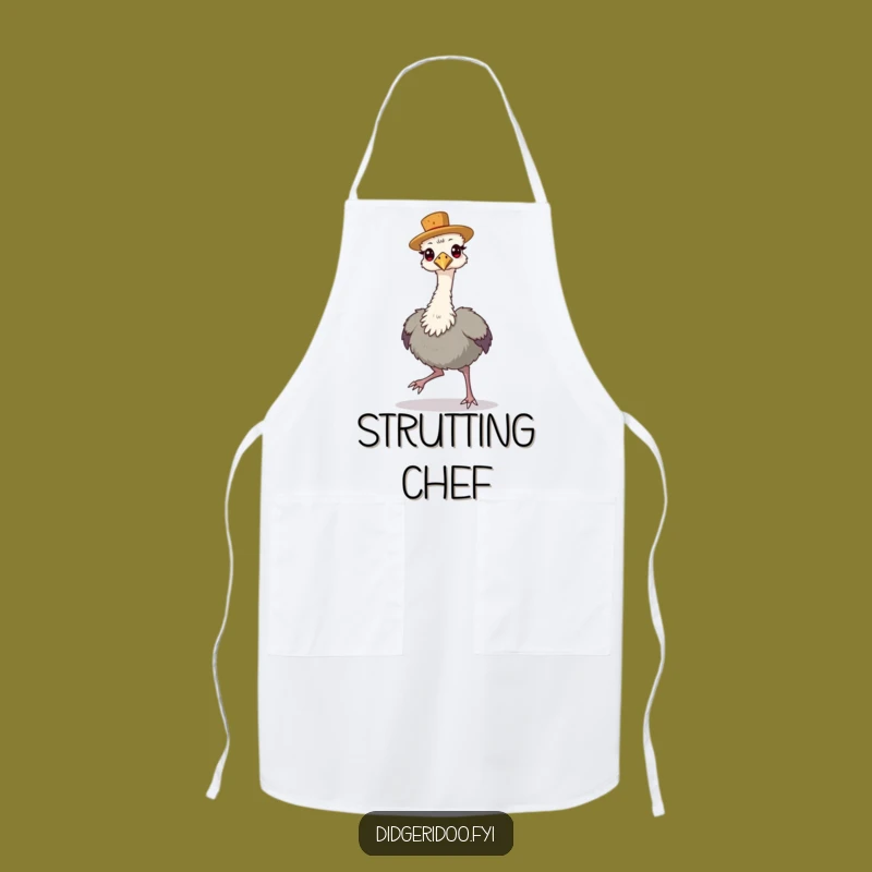 Funny Emu Cork Hat Apron - Cook with Aussie Confidence, Perfect Kitchen Funny Gift