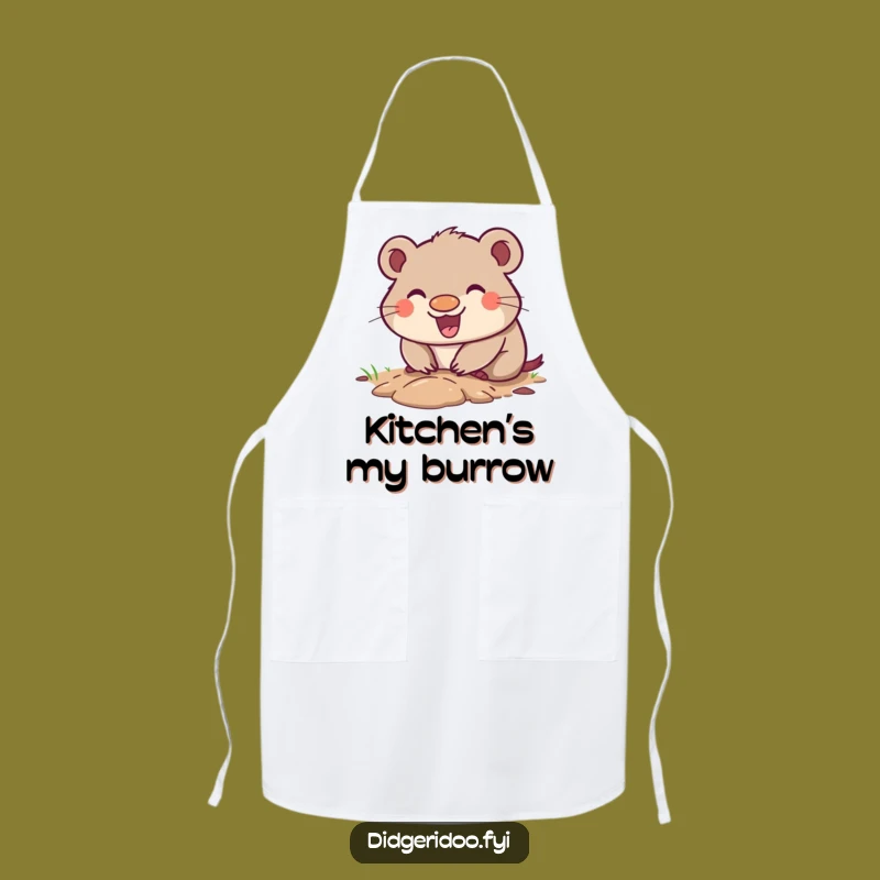 Funny Wombat Digging Apron: Cook with Hilarious Outback Flair and Enthusiasm