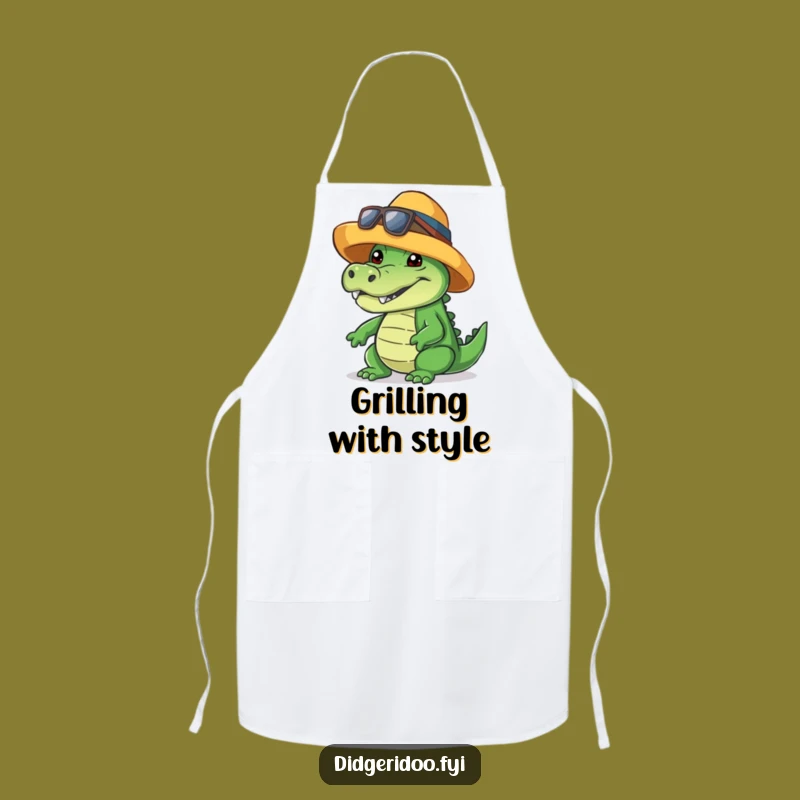 Funny Crocodile Apron: Cool Hat Grin, Kitchen Style, Wonderful Funny Gift!