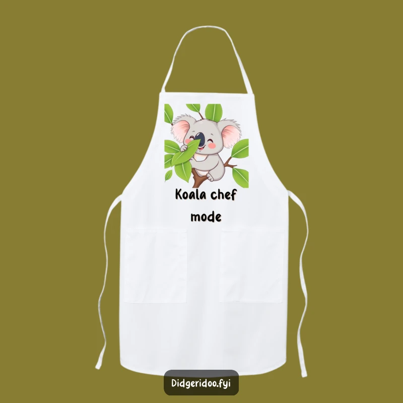 Funny Koala Leaf Balance Apron - Smiling Critter Design for Calm Cooking