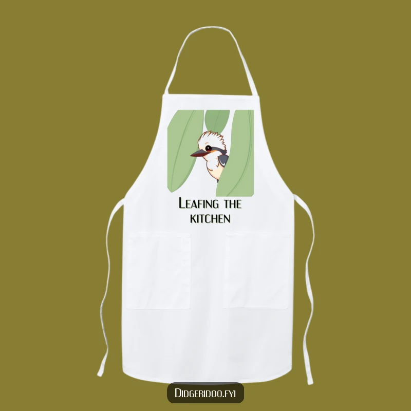 Funny Kookaburra Apron - Hilarious Chef Bird Peeking Kitchen Gift