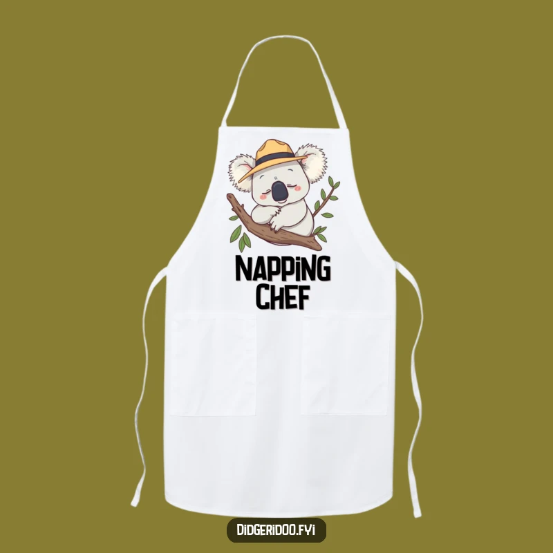 Funny Koala Akubra Hat Apron - Cook with Sleepy Aussie Charm, Perfect Kitchen Funny Gift