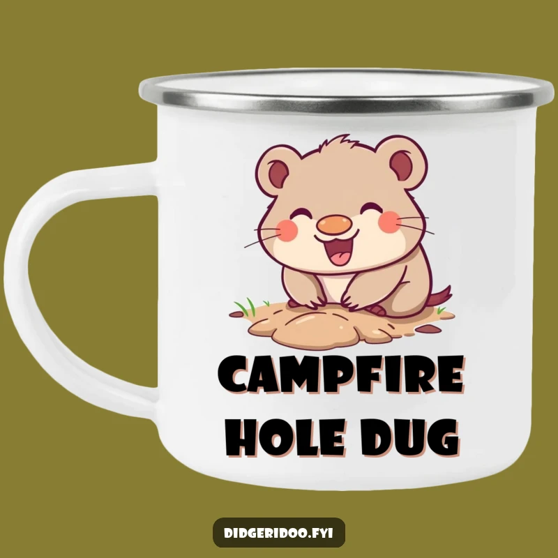 Funny Wombat Digging Camping Mug: Enjoy Drinks with Hilarious Outback Adventure