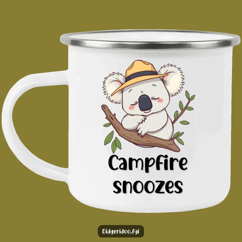 Funny Koala Akubra Hat Camping Mug - Adventure with Sleepy Outback Humor, Perfect Gift