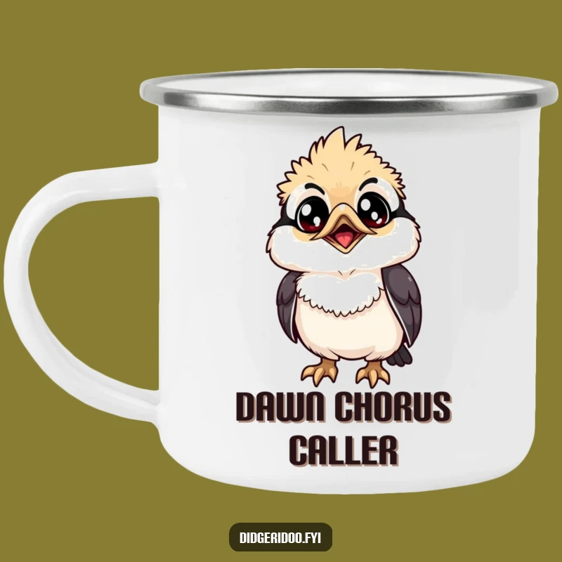 Funny Kookaburra Camping Mug: Grinning Bird, Outdoor Adventure Gift