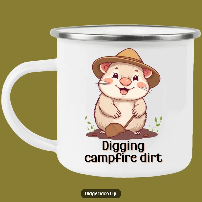 Funny Cheerful Wombat Gardening Camping Mug - Happy Outdoor Adventure Gift