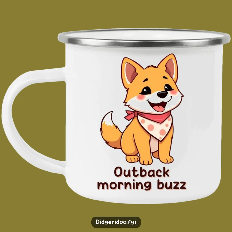 Funny Dingo Bandana Camping Mug - Happy Pup Outdoor Adventure Gift