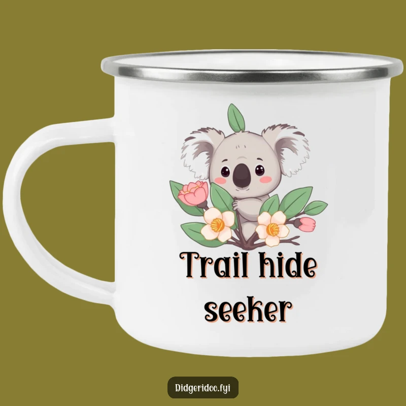 Funny Koala Camping Mug: Curious Peek, Outdoor Adventure Gift