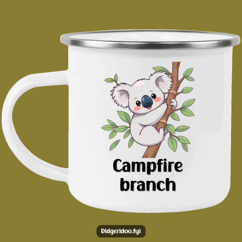 Funny Koala Eucalyptus Camping Mug: Content Critter Outdoor Coffee Cup Gift