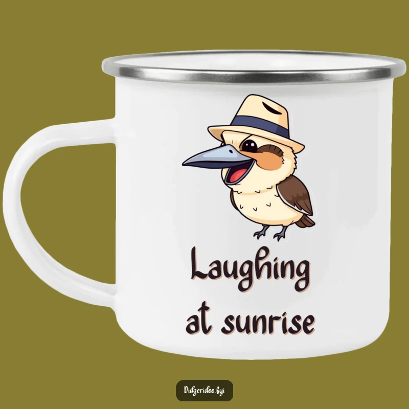 Funny Kookaburra Akubra Camping Mug: Laughs by the Fire, Hilarious Aussie Icon, Perfect Funny Gift!