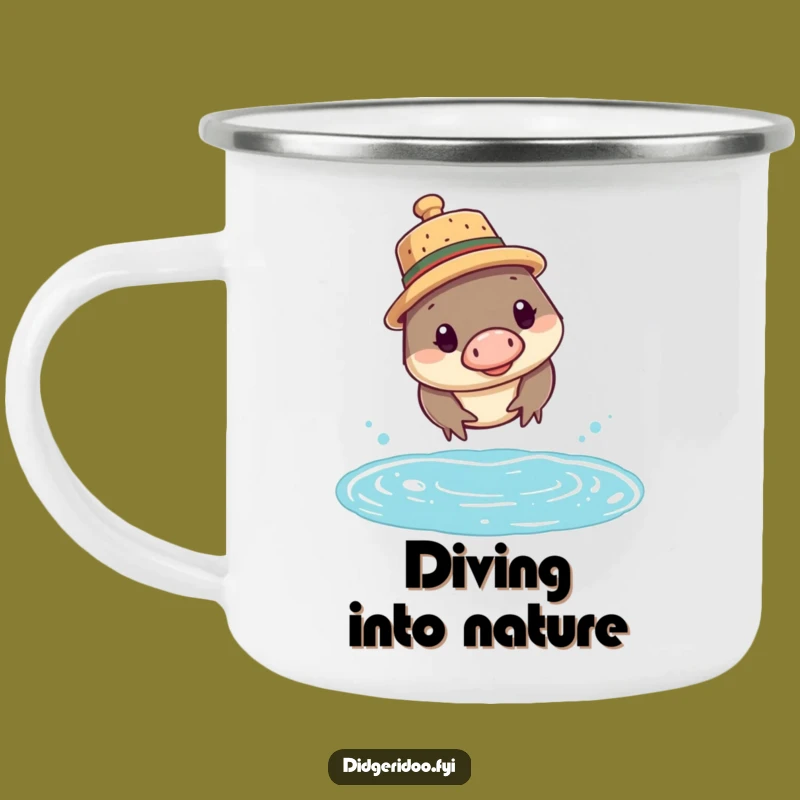 Funny Platypus Cork Hat Camping Mug: Your Adventure Buddy Cup