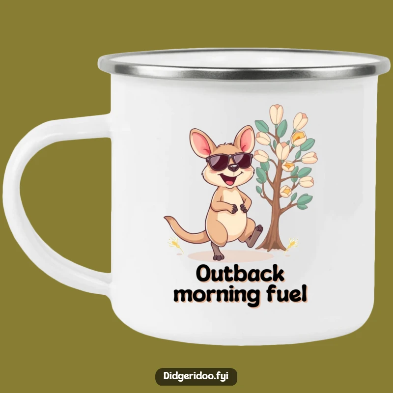 Funny Wallaby Sunglasses Camping Mug: Adventure-Ready Aussie Fun Gift