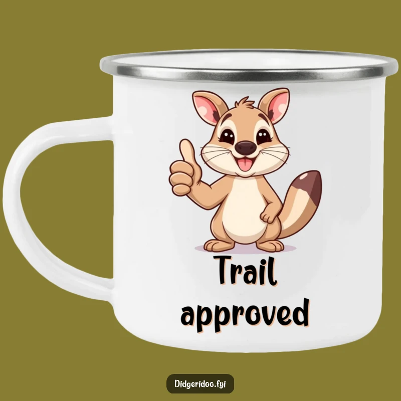 Funny Wallaby Thumbs Up Camping Mug: Aussie Animal Outdoor Fun