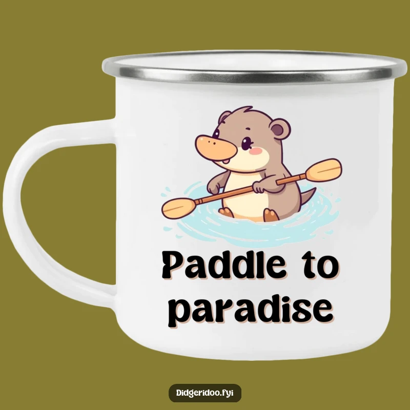 Funny Platypus Paddling Camping Mug: Adventure Fuel for the Determined