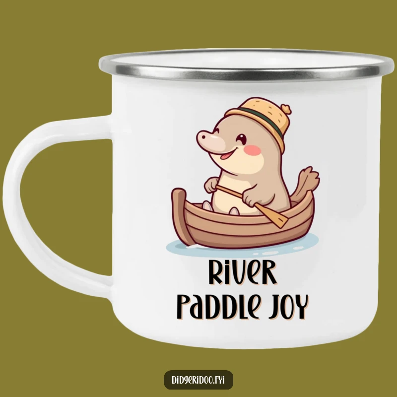 Funny Platypus Boat Camping Mug: Cork Hat Trail Fun, Hilarious Outdoor Gift