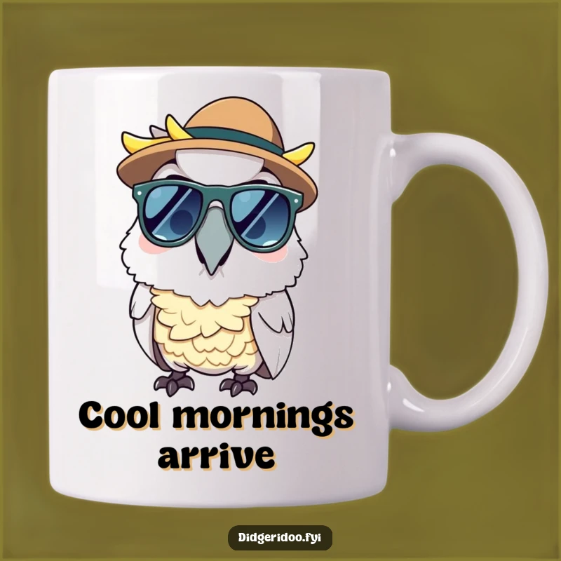 Funny Cockatoo Sunglasses Mug - Cool Aussie Character Gift for Sunny Mornings