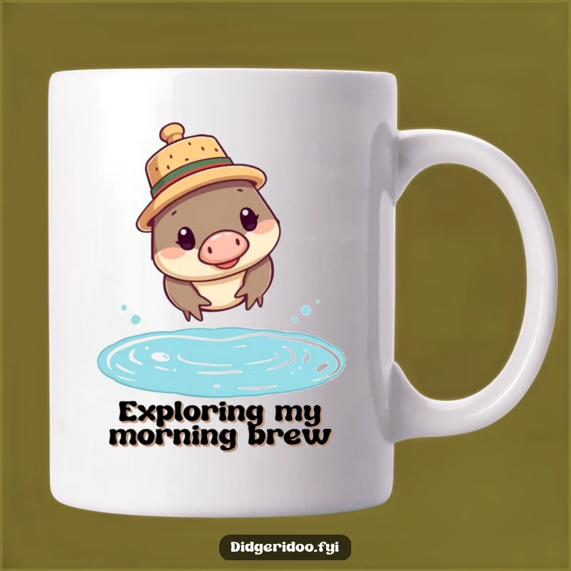 Funny Platypus Cork Hat Mug: Quirky Australian Animal Gift for Adventurous Souls