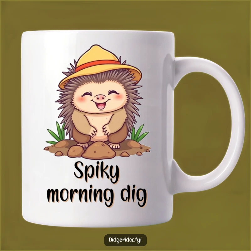 Funny Echidna Digging Mug - Cheerful Gardener Humor, Sunny Disposition, Perfect Funny Gift!