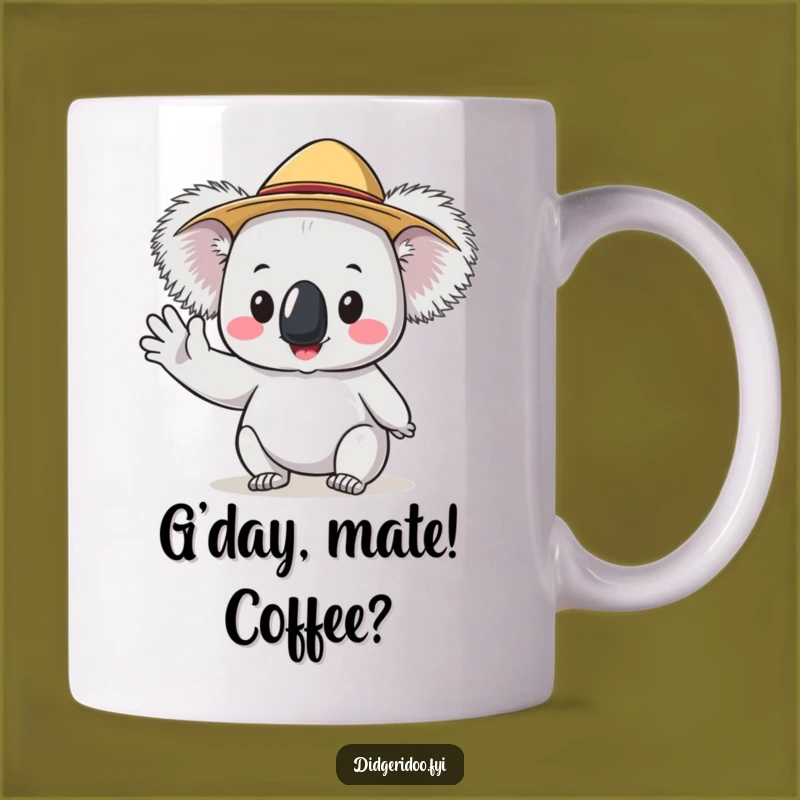 Funny Koala Akubra Wave Mug: Start Your Day with Hilarious Aussie Charm