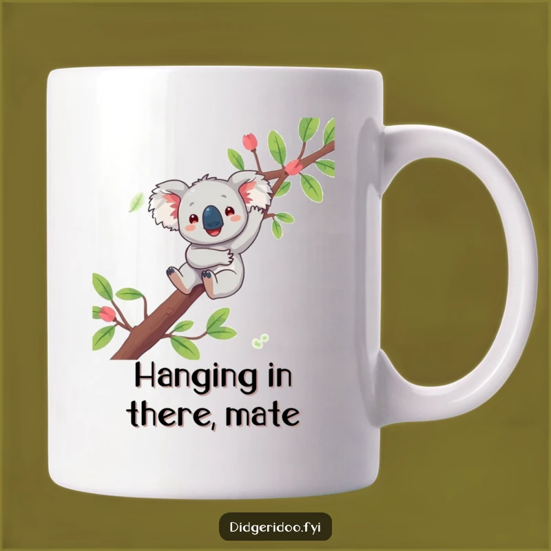 Funny Koala Dangling Mug: Hilarious Eucalyptus Hug for a Relaxed Laugh