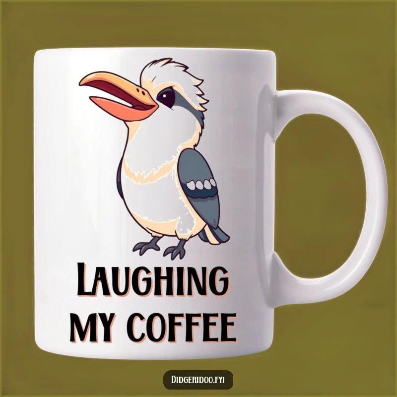 Funny Kookaburra Laugh Mug: Cheerful Bird Coffee Cup Gift