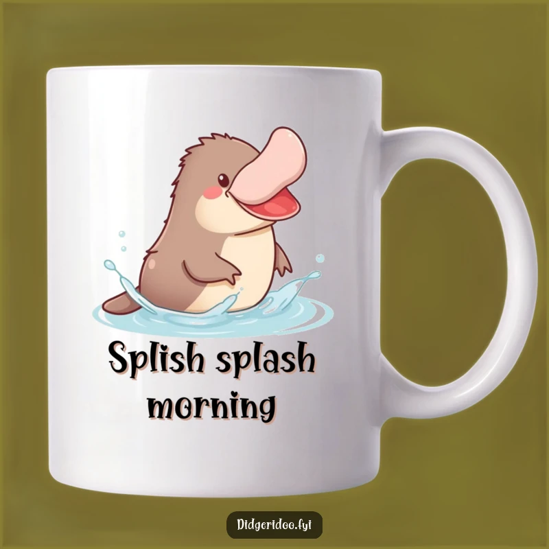 Funny Platypus Splash Mug: Jovial Water Animal Coffee Cup Gift
