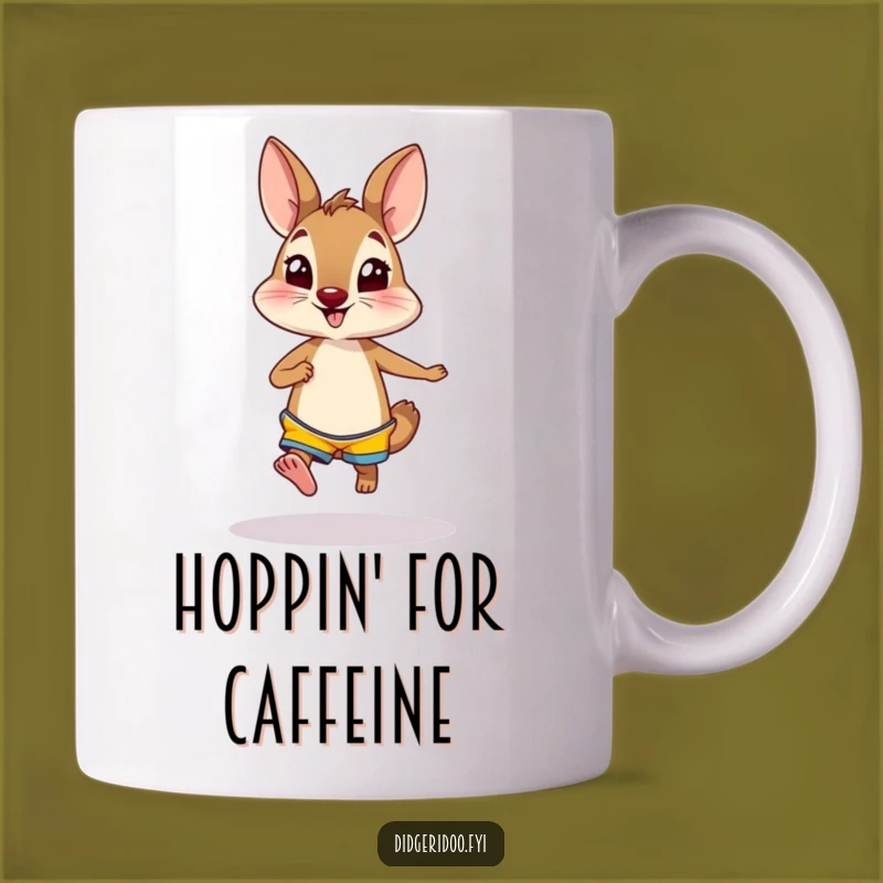 Funny Wallaby Shorts Mug, Curious Hopper, Hilarious Animal Gift