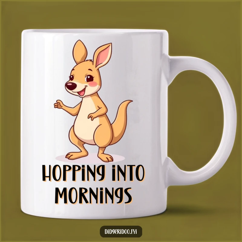 Funny Kangaroo Jig Mug - Smiling Character Gift for Joyful Mornings