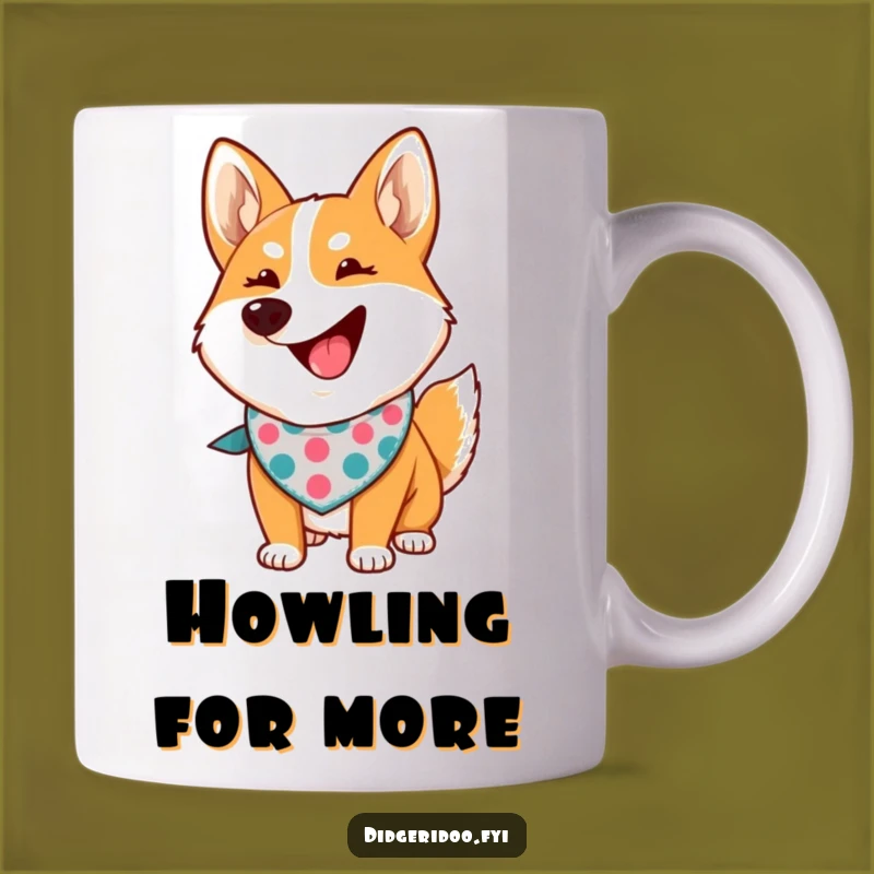 Funny Dingo Howling Mug: Proud Bandana Gift for Wolf Lovers