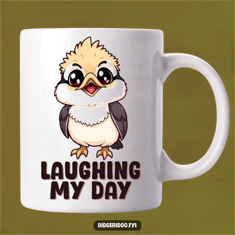 Funny Kookaburra Mug: Grinning Bird Looking Up, Hilarious Aussie Gift