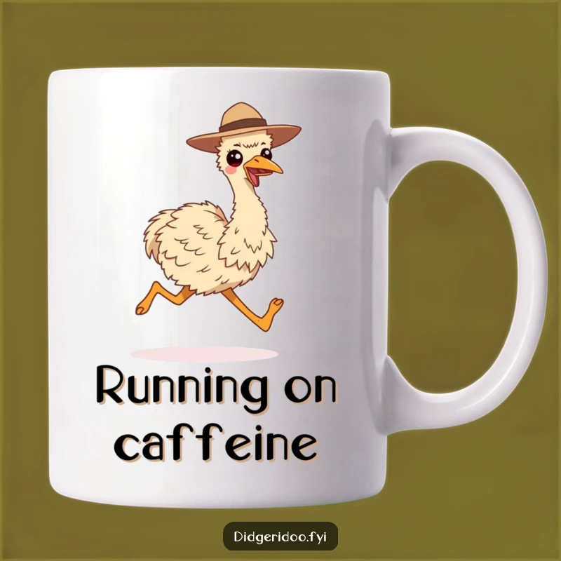Funny Smiling Emu Running Mug - Long Strides Happy Gift