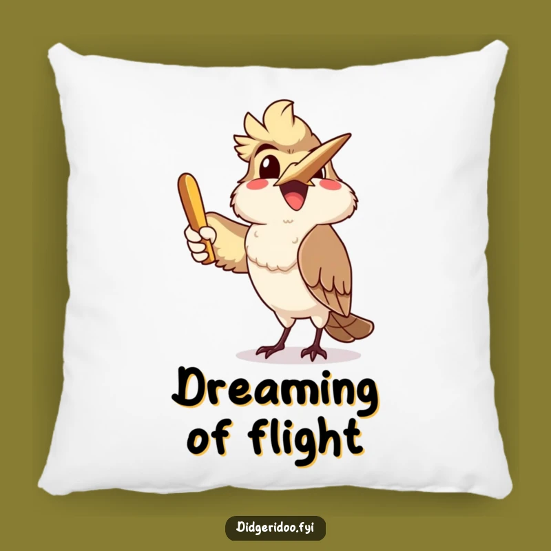 Funny Kookaburra Boomerang Pillow: Delighted Aussie Character Comfort