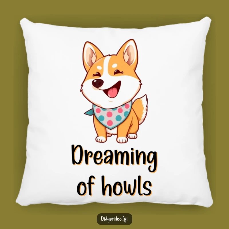 Funny Dingo Howling Pillow: Soft Proud Bandana Decor Gift