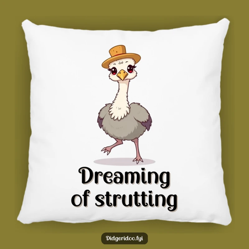 Funny Emu Cork Hat Pillow - Cozy Comfort with a Proud Strutter, Ideal Gift