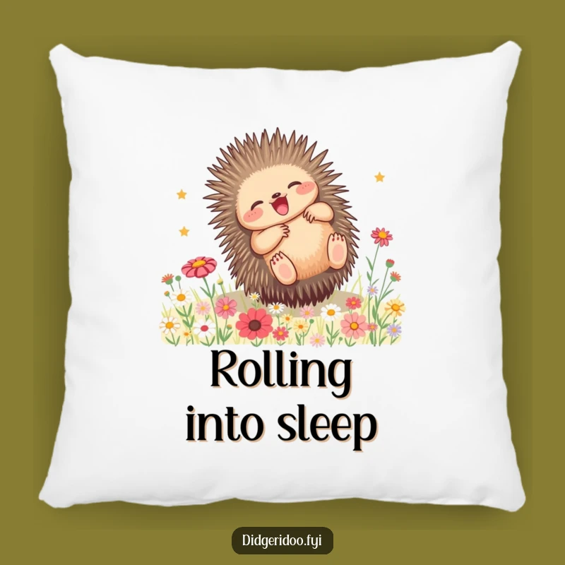 Funny Echidna Wildflower Pillow: Cozy Rolling Comfort, Perfect Gift
