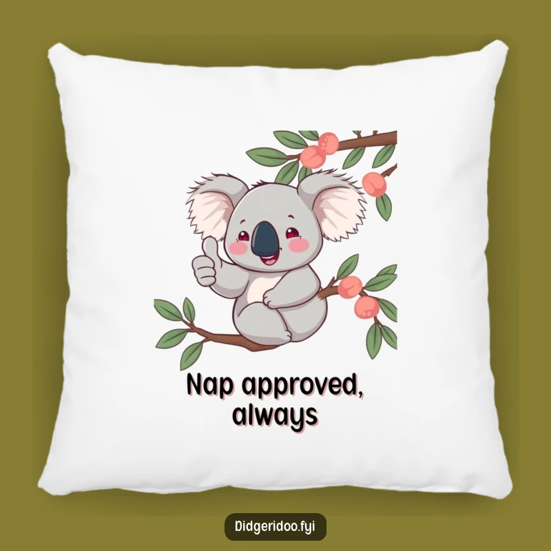 Funny Koala Thumbs Up Pillow: Jovial Character Comfort for Cozy Spaces