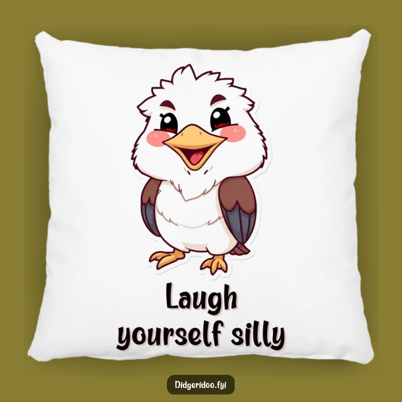 Funny Kookaburra Chuckle Pillow: Cozy Comfort with a Side of Smiles