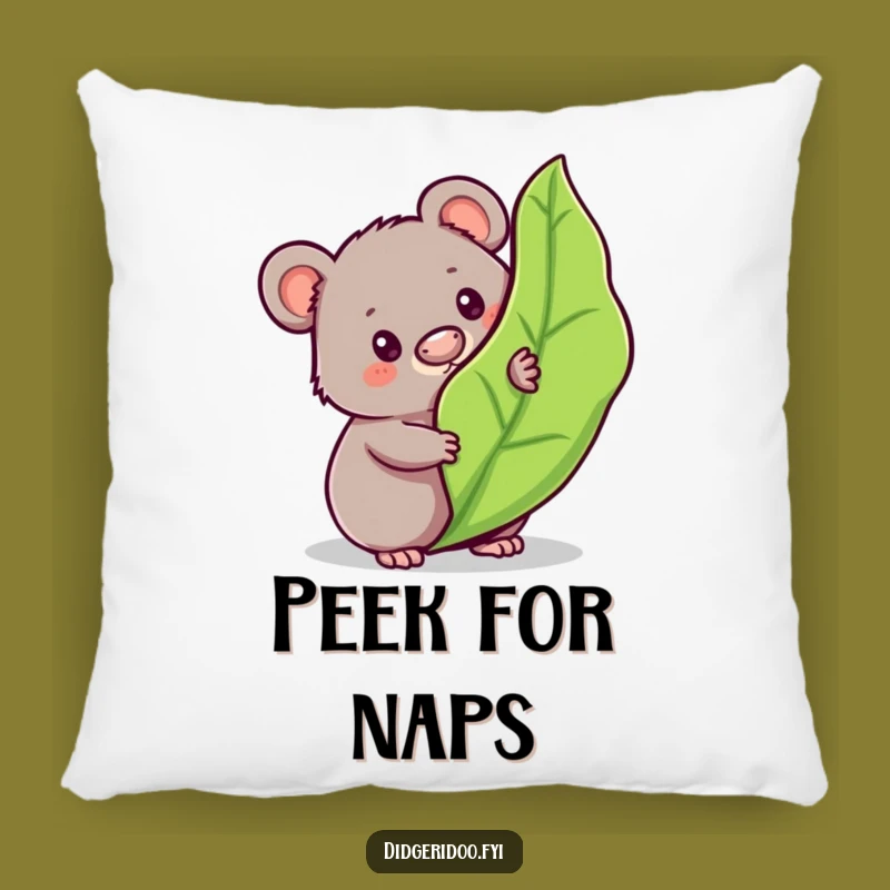 Funny Wombat Peeking Pillow: Cozy Comfort with Hidden Charm