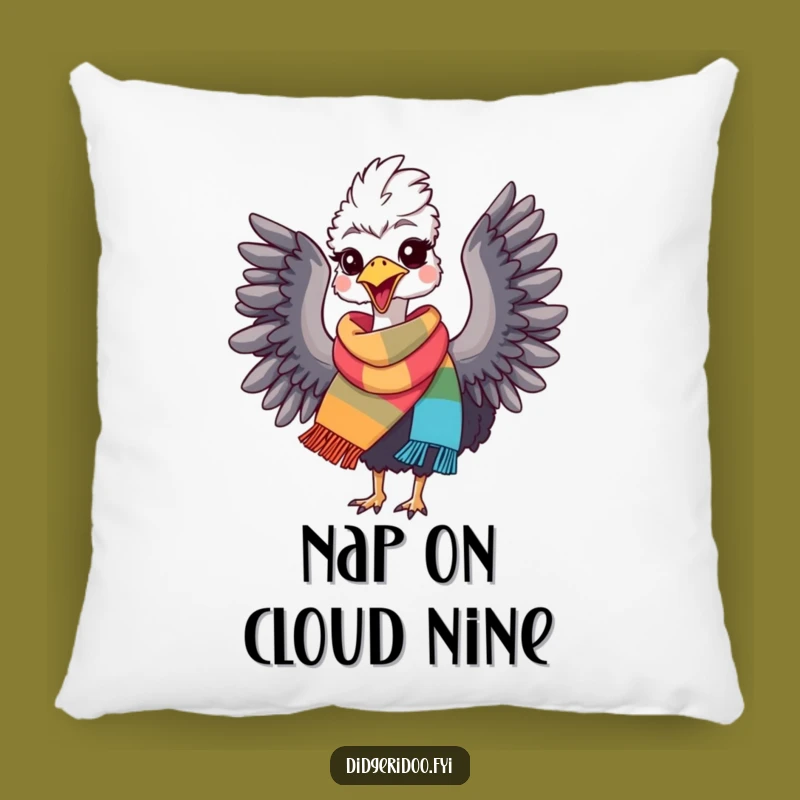 Funny Emu Delight Pillow: Cozy Bird Cushion, Hilarious Home Decor Gift