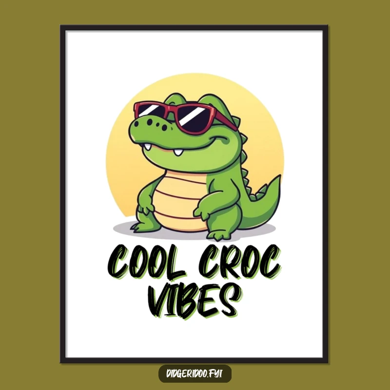 Printable Funny Crocodile Art: Cool Croc for Instant Sunny Vibes!