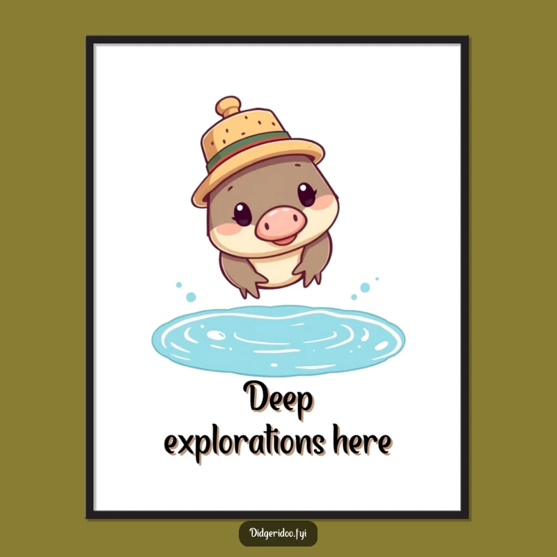 Funny Platypus Cork Hat Digital Art: Instant Whimsy for Your Space