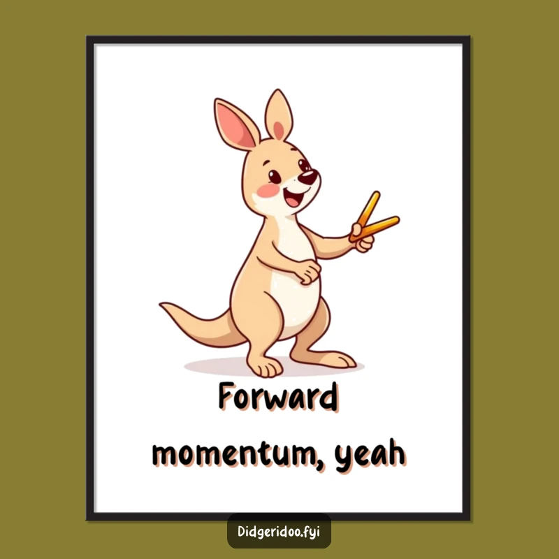 Funny Kangaroo Kicking Boomerang Digital Art: Instant Aussie Humor Download