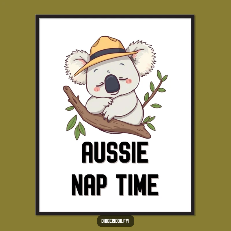 Funny Koala Akubra Hat Digital Art - Instant Sleepy Humor Download, Perfect Gift