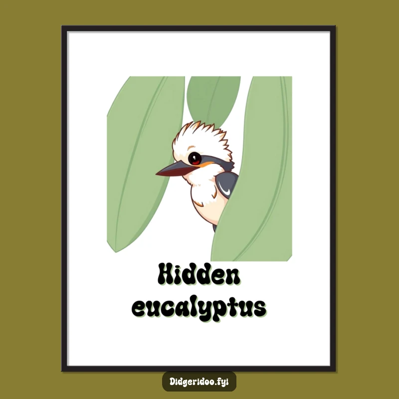 Funny Kookaburra Digital Art - Hilarious Eucalyptus Bird Print for Instant Download