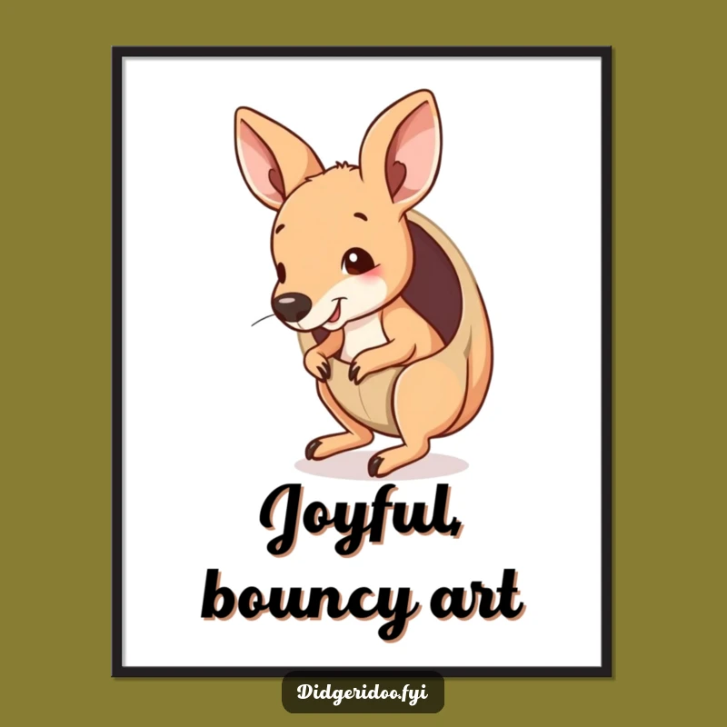 Funny Kangaroo Joey Pouch Digital Art: Bring Hilarious Outback Energy to Your Space