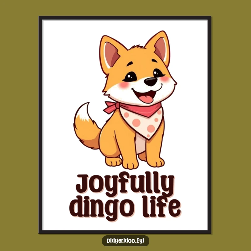 Funny Dingo Digital Art - Instant Bandana Pup Wag Download